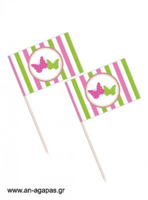 Toothpick  flags  Butterflies