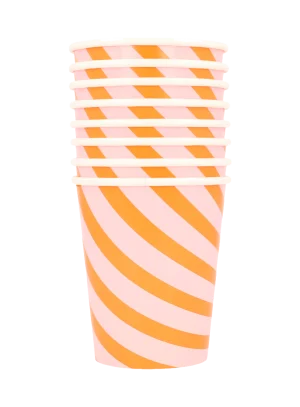 Ποτήρι Pink & Orange Stripy (8τμχ)